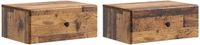 vidaXL Muurbevestigde Nachttafel Oud Hout 49 x 34,5 x 20 cm