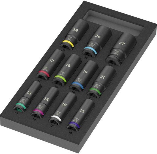 Wera Zyklop C 1/2" Impaktor Deep Set 11-delig met Schuimrubber Inleg
