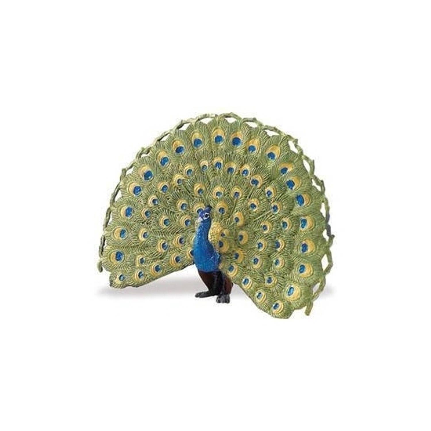 Safari Panda Safari Speeldier Pauw 10,3 Cm Blauw/groen