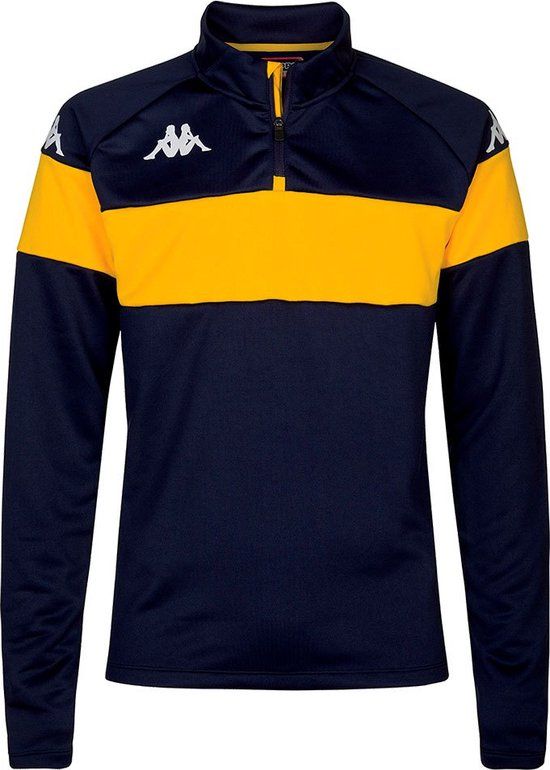 Kappa Dovare Half Zip Sweatshirt - Blue Marine / Yellow Chrome - Men's M