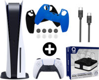 Sony Playstation 5 Disk Edition + Qware PS5 Accessoires Bundel wit