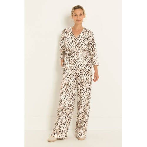 Claudia Sträter CLAUDIA BY CLAUDIA STRÄTER wide leg broek van travelstof - ecru