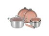 Rose Acier inoxydable Ensemble de batterie de cuisine 6 pièces