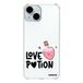 Evetane - Siliconen beschermhoes compatibel met iPhone 15, zachte en versterkte bescherming, schokbestendige hoeken, dun en transparant, achterkant van Love Potion