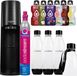 SodaStream Terra, machine à eau gazeuse, noir, incluant une bouteille + SodaStream 1L Fuse bouteilles, set de deux, noir