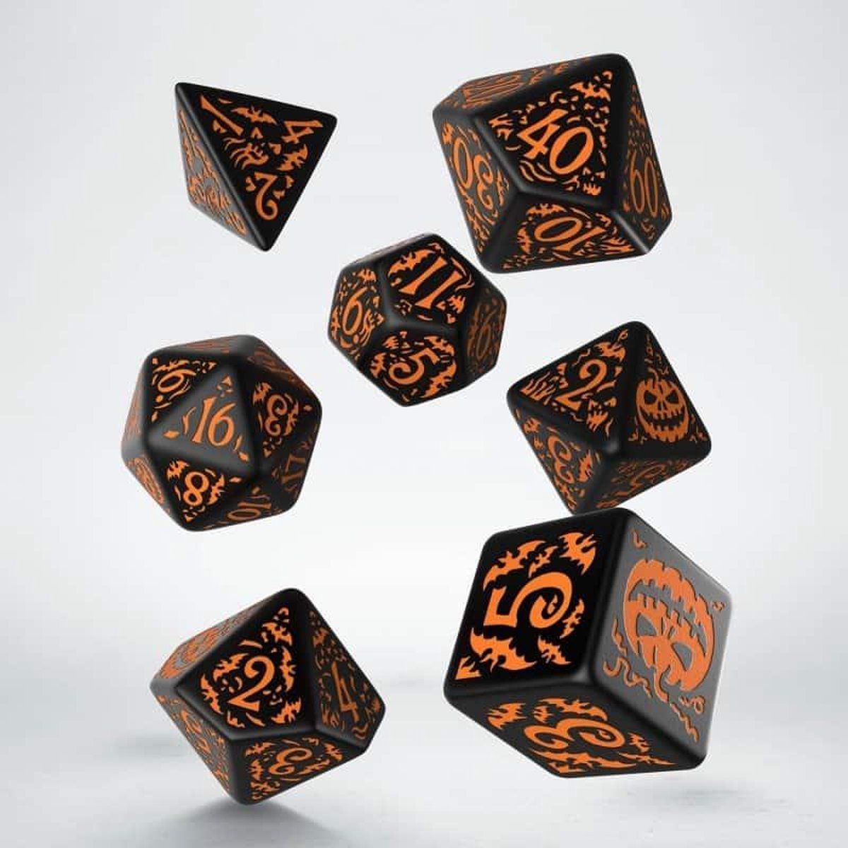Q Workshop Halloween Pumpkin Poly Dice Set