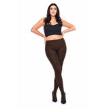 Pamela Mann Prince of Wales Checked Tights Dark Brown 50 Denier