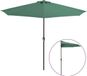 vidaXL Balkonparasol half met aluminium paal 300x155 cm groen