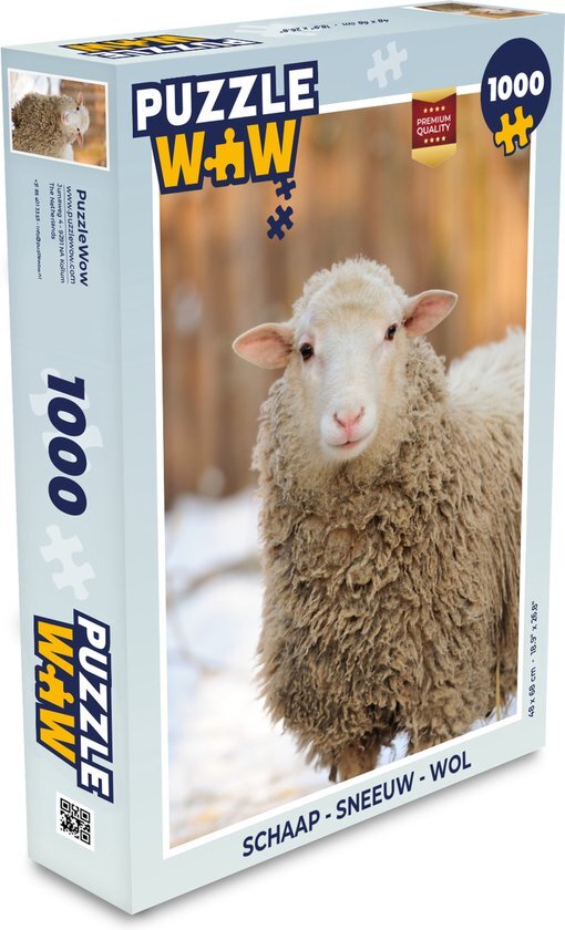 MuchoWow Puzzel Schaap - Sneeuw - Wol - Legpuzzel - Puzzel 1000 stukjes volwassenen