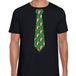 Bellatio Decorations Stropdas Kerst t-shirt kerstman met bier - shirt - heren - zwart M