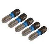 Draper 04936 Cross Slot/PH Type Impact Schroevendraaier Bits, No.3 x 25mm (Pack van 5)