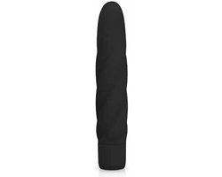 EasyToys Gedraaide Siliconen Vibrator - Zwart