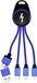 Smrter câble de chargement USB USB 2.0 connecteur Apple Lightning, connecteur USB-A, connecteur USB-C, connecteur USB-micro-B 0,15 m Bleu