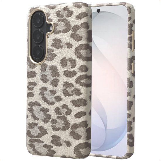 Selencia Sabi Backcover Panterprint met MagSafe voor de Samsung Galaxy S26 - Soft Ivory