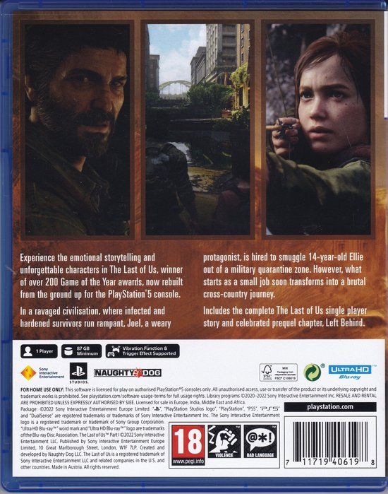 Sony Playstation The Last of Us Part 1 Remake