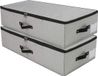 Goodivery Boîtes de rangement spacieuses sous le lit Set avec tissu résistant et poignées pratiques pour l'organisation - Gris, 2 pièces