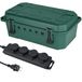Electraline 300182 Waterdichte beschermhoes voor buiten, IP54, met stekkerdoos, 4 stopcontacten IP44 met doppen, kabel 5 m H05RR-F 3G1.5, groen, XL