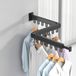 Merkloos Séchoir mural pliable avec crochets Sèche-linge résistant pour intérieur et extérieur Gain de place pour balcon, salle de bain, chambre (Noir 3 plis)