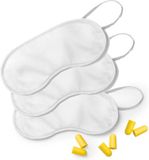 Merkloos Makito Western Europe 10x slaapmasker met oordoppen - wit - verduisterend travel masker - kinderen en volwassenen