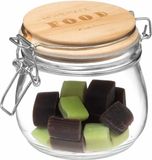 5five Weckpot/voorraadpot - 500 ml - glas - houten deksel en beugelsluiting