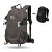 CarryQuest® - Sac à dos de randonnée extérieur 25L - Sac à dos léger en nylon avec réservoir d'eau, système de boisson, housse de pluie, ventilation du dos et design patchwork - 45x27x17 cm - Gris foncé