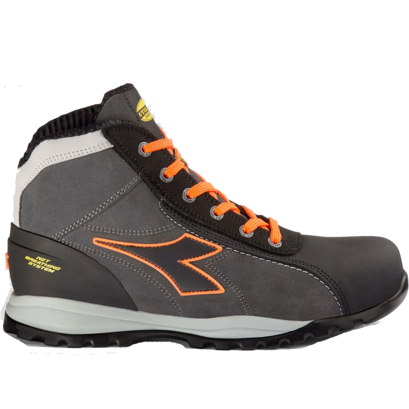 Diadora Werkschoen Glove Net Mid Pro 181123 / 173527 S3L Asfalt/Oranje | Asfalt/Oranje Fluo | Maat 40