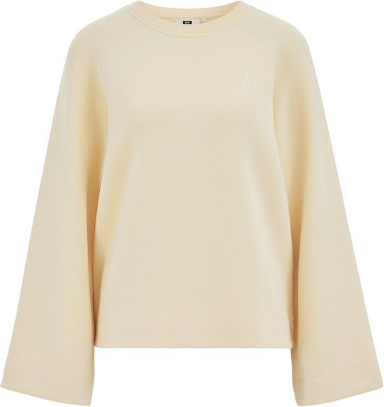 WE Fashion Dames sweater met embroidery - Lichtgeel - Maat L