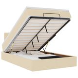 vidaXL Pouf de lit avec matelas et LED tissu 140x190 cm crème