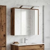 vidaXL Badkamerspiegelkast Oudhout 63,5 x 16 x 62,5 cm Bewerkt hout