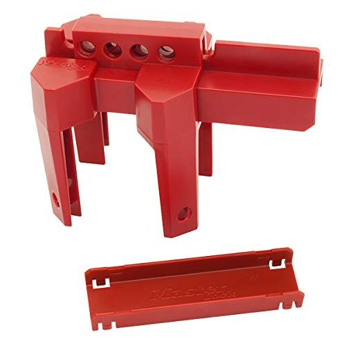 Master Lock S3080 4-laags quarter turn valve lockout ventielvergrendeling, rood, één maat