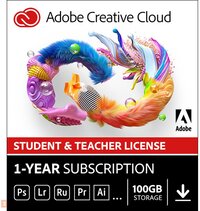 Adobe Creative Cloud (all apps) Student & Teacher edition - 1 Jaar - 100GB Cloud