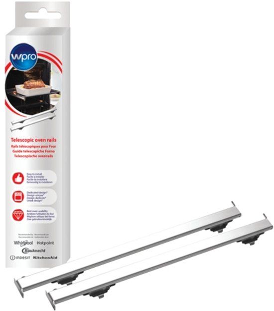Wpro WHIRLPOOL - Uitschuifbare Oven Rails - C00850080 - Staal - Zilver