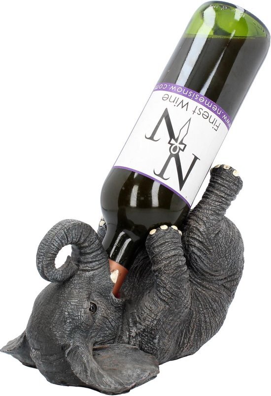 Nemesis Now Guzzlers olifant wijnfleshouder, 21 cm, grijs