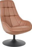 Beliani MARSTRAND - Draaifauteuil - Bruin - Kunstleer