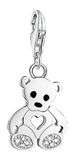 Thomas Sabo Charm Club 1119-041-14 Bedelhanger voor dames, 925 sterling zilver, zwart, zirkonia, wit