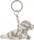 Nature Planet Pluche Gevlekte Grijze Zeehond Knuffel Sleutelhanger - 8x - 8,5 cm