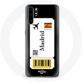 Maniacase Etui voor Huawei P30 pro Vliegticket Madrid Spanje