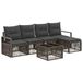 vidaXL Ensemble de banc de jardin 6 pièces gris polyrattan