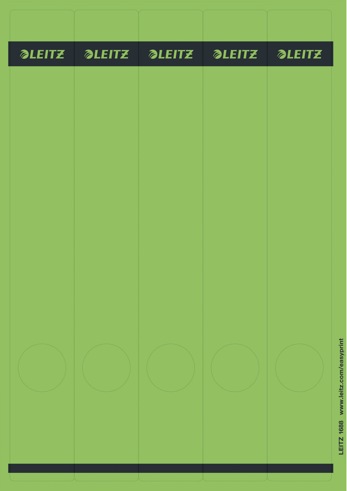 Leitz 16880055 Etiket Groen Papier 3,9 x 28,5 cm