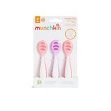 Munchkin Gentle Dip Multistage Lepels | Leerlepels voor baby's van 4 maanden | Ideaal voor zelfstandig leren van voeding | Ergonomisch design | Roze en Paars | 3 stuks