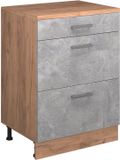 Vicco Commode Rion, Beton/Goudkleurig Eiken, 60 x 46 cm