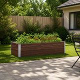 vidaXL Verhoogde Tuinbak Zwart Walnoot 100 x 40 x 24 cm Metaal