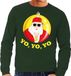 Bellatio Decorations Shoppartners Bv Foute kersttrui voor heren - Hip Hop Rapper - Kerstman - groen - lange mouwen - sweater - mannen XXL