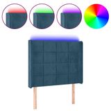 VidaXL Hoofdbord LED 183x16x78/88 cm fluweel donkerblauw