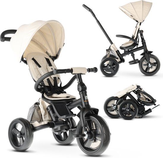 Deryan Explorer Luxe Driewieler - Opvouwbaar met mandje - Nougat