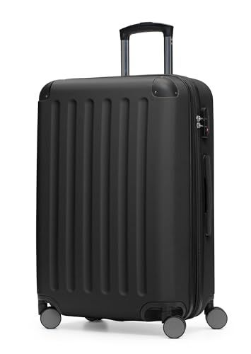 HAUPTSTADTKOFFER - Spree - harde koffer met 4 dubbele wielen, trolleykoffer, uitbreidbare reiskoffer, 65 cm, 74 liter, Zwart
