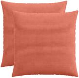 vidaXL - Kussensloop - 2 stuks - HEERLEN - Rood-oranje - 70 x 70 cm - Corduroy
