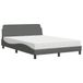 Dover Bed met matelas tissu gris foncé 140x190 cm
