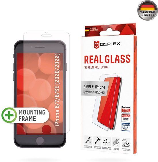 Displex Real Glass Screenprotector - iPhone 6/6s/7/8/SE (2020/2022) - Transparant