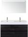 BES LED Maxx XL Badmeubelset 120 cm - Black Oak - Wastafel Kube Dubbel 2 Kraangaten met Sence Spiegel